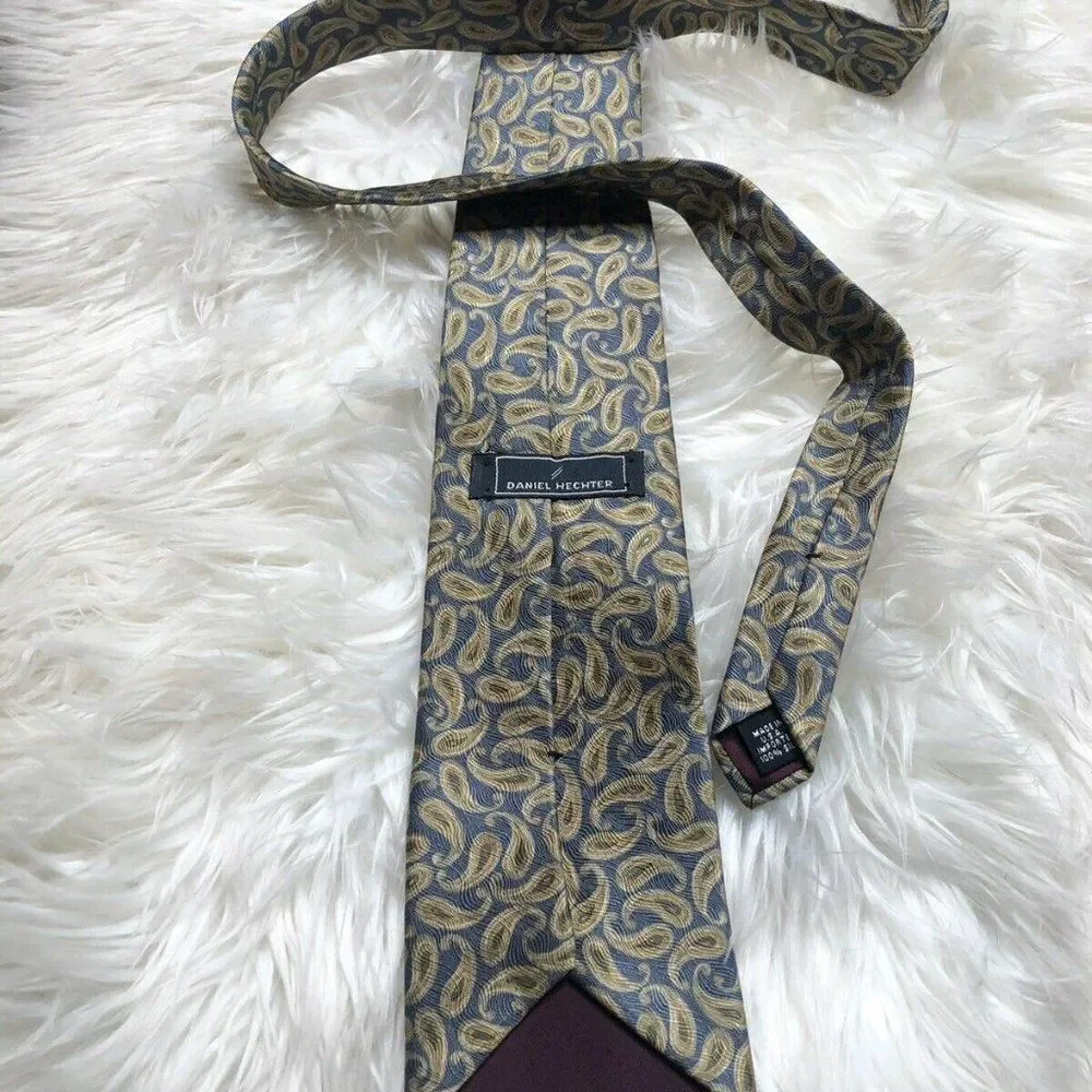 Daniel Hechter Men's Paisley Tie Preppy Retro
